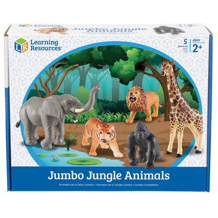 LEARNING RESOURCES Jumbo Jungle Animals, 5 Pieces 0693